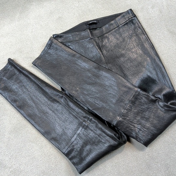 J Brand Edita Leather Leggings Womens Small Black LS007 Lambskin Skinny Pull On — photo 2